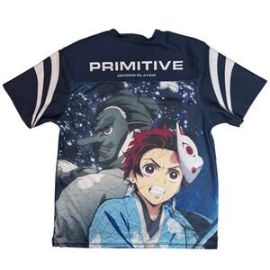 Primitive Demon Slayer Tanjiro Jersey Shirt Men’s Large Anime Collab Graphic Tee